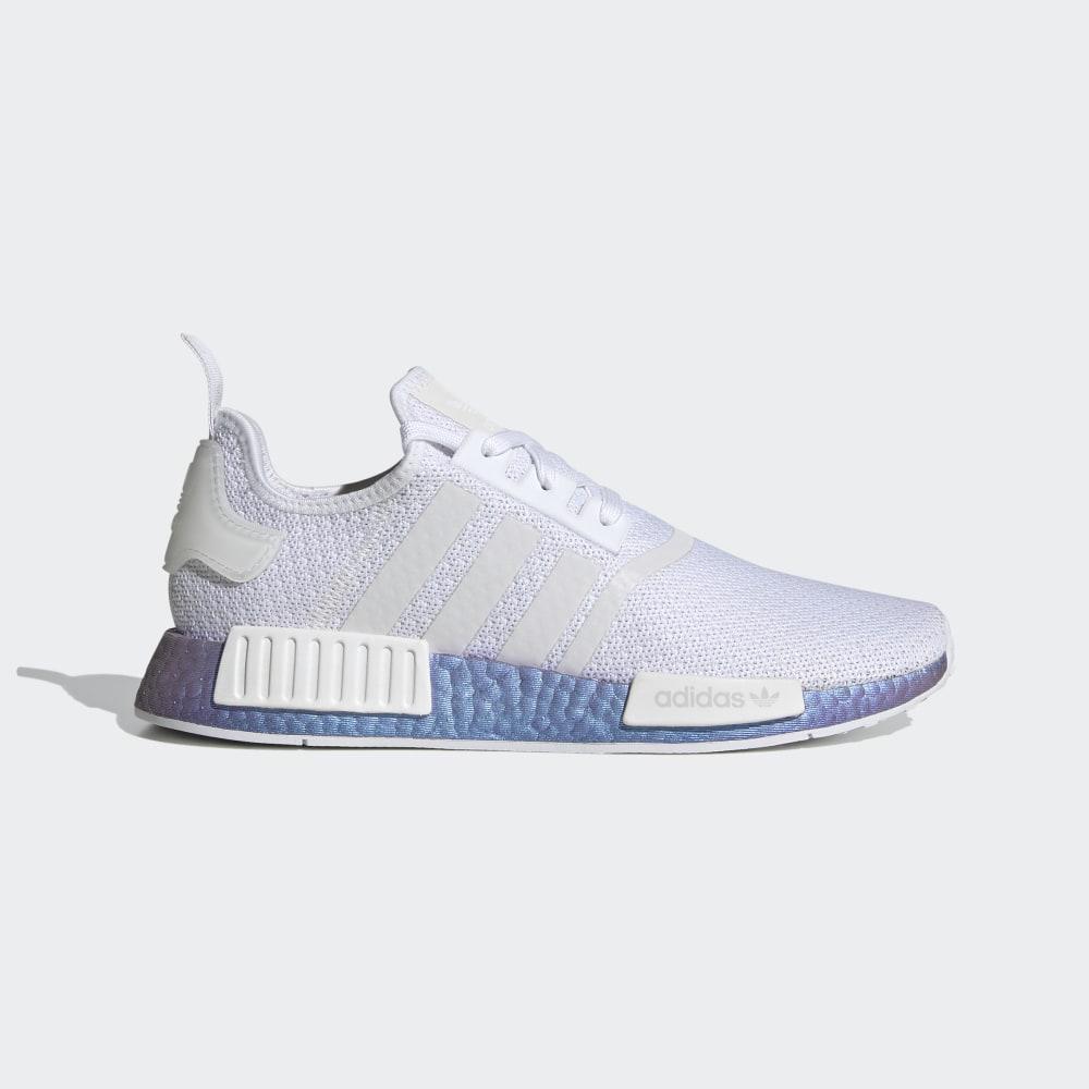 Adidas Men's NMD_R1 Originals Shoes Silver Metal/White Ireland FV5344